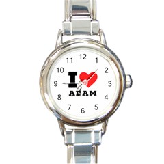 I Love Adam  Round Italian Charm Watch by ilovewhateva