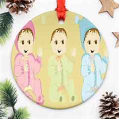 Happy 01 Round Ornament (two Sides) by nateshop