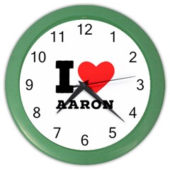 I Love Aaron Color Wall Clock by ilovewhateva