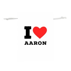 I Love Aaron Lightweight Drawstring Pouch (l) by ilovewhateva