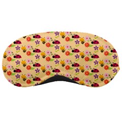 Colorful Ladybug Bess And Flowers Pattern Sleeping Mask by GardenOfOphir