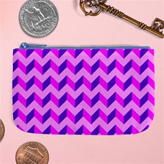 Modern Retro Chevron Patchwork Pattern Large Coin Purse by GardenOfOphir