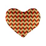 Modern Retro Chevron Patchwork Pattern Standard 16  Premium Flano Heart Shape Cushions Front