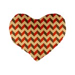 Modern Retro Chevron Patchwork Pattern Standard 16  Premium Flano Heart Shape Cushions Back