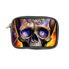 Skull With Flowers - Day Of The Dead Coin Purse by GardenOfOphir