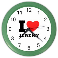 I Love Jeremy  Color Wall Clock by ilovewhateva