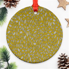 Leaves-014 Round Ornament (two Sides) by nateshop