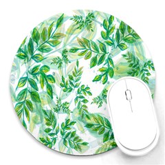 Leaves-37 Round Mousepad by nateshop