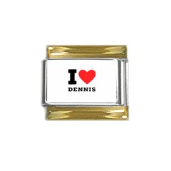 I Love Dennis Gold Trim Italian Charm (9mm) by ilovewhateva