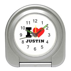 I Love Justin Travel Alarm Clock by ilovewhateva