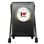 I love justin Pen Holder Desk Clock Front