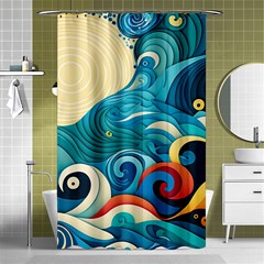 Waves Ocean Sea Abstract Whimsical (2) Shower Curtain 48  X 72  (small)  by Jancukart