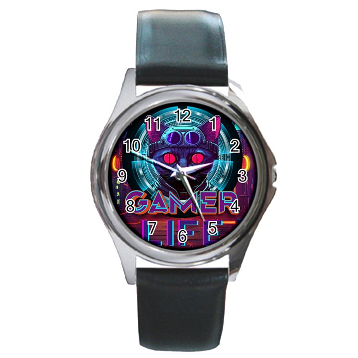 Gamer Life Round Metal Watch