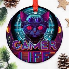 Gamer Life Round Ornament (two Sides) by minxprints