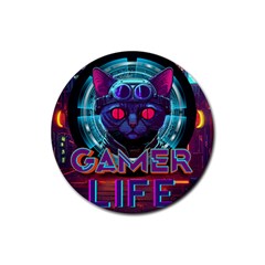 Gamer Life Rubber Coaster (round) by minxprints