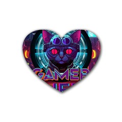 Gamer Life Rubber Coaster (heart) by minxprints