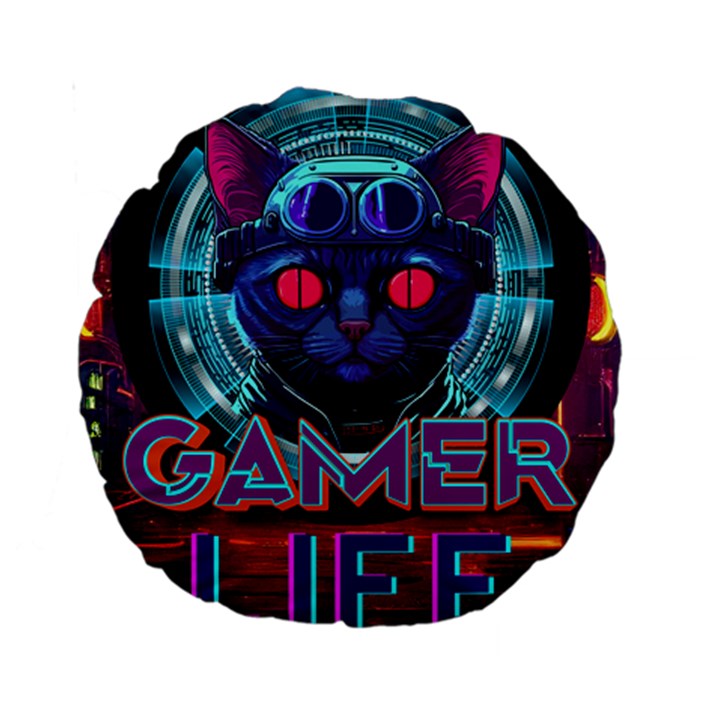 Gamer Life Standard 15  Premium Round Cushions