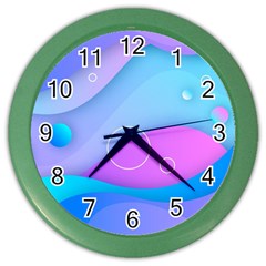 Colorful Blue Purple Wave Color Wall Clock by Semog4