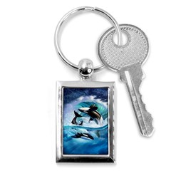 Orca Wave Water Underwater Sky Key Chain (rectangle) by Semog4