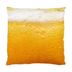 Texture Pattern Macro Glass Of Beer Foam White Yellow Standard Cushion Case (two Sides) by Semog4