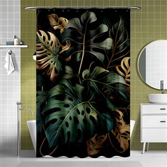 Tropical Leaves Leaf Foliage Monstera Nature Home Shower Curtain 48  X 72  (small)  by Jancukart