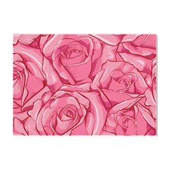 Pink Roses Pattern Floral Patterns Crystal Sticker (a4) by Jancukart