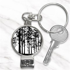 Trees Forest Woods Woodland Trunk Nail Clippers Key Chain by Jancukart