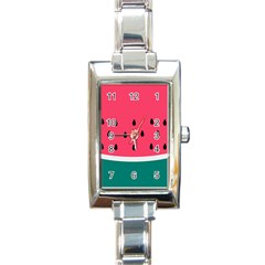 Watermelon Fruit Pattern Rectangle Italian Charm Watch by Semog4