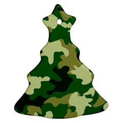 Green Military Background Camouflage Christmas Tree Ornament (two Sides) by Semog4