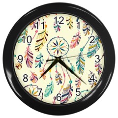 Dreamcatcher Abstract Pattern Wall Clock (black) by Semog4