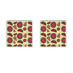 Watermelon Pattern Slices Fruit Cufflinks (square) by Semog4