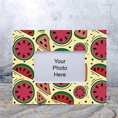 Watermelon Pattern Slices Fruit White Tabletop Photo Frame 4 x6  by Semog4