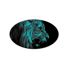 Angry Male Lion Predator Carnivore Sticker Oval (10 Pack) by Semog4