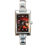 Dragon fire Rectangle Italian Charm Watch Front