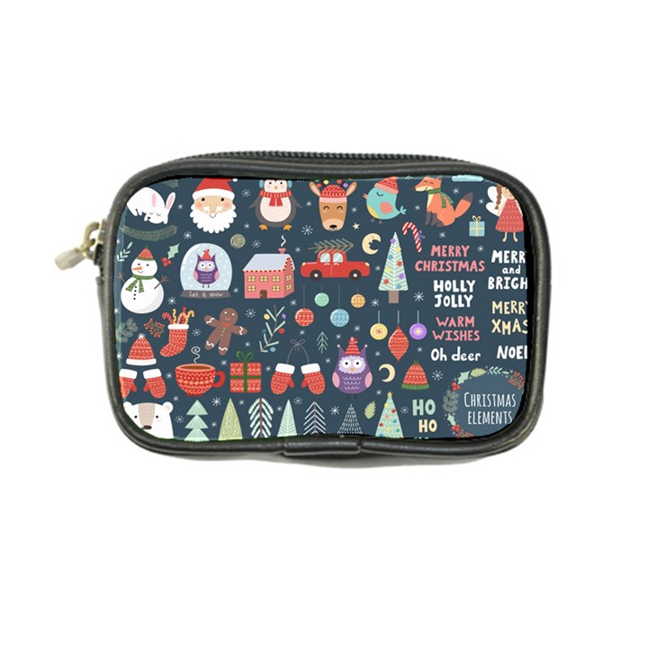 Vector Set Cute Christmas Elements santa-penguin Deer Bear Fox Owl Trees Snowman Bird Angel More Coin Purse