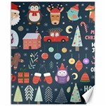 Vector Set Cute Christmas Elements Santa Penguin Deer Bear Fox Owl Trees Snowman Bird Angel More Canvas 16  x 20  15.75 x19.29  Canvas - 1