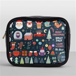 Vector Set Cute Christmas Elements Santa Penguin Deer Bear Fox Owl Trees Snowman Bird Angel More Mini Toiletries Bag (One Side) Front