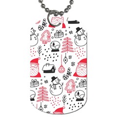 Christmas Themed Seamless Pattern Dog Tag (one Side) by Semog4