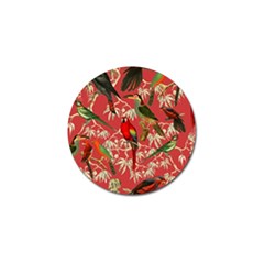 Vintage Tropical Birds Pattern In Pink Golf Ball Marker (10 Pack) by CCBoutique