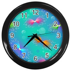 Non Seamless Pattern Blues Bright Wall Clock (black) by Ravend