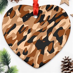 Abstract Camouflage Pattern Heart Ornament (two Sides) by Jack14