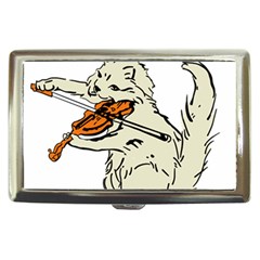 Cat Playing The Violin Art Cigarette Money Case by oldshool