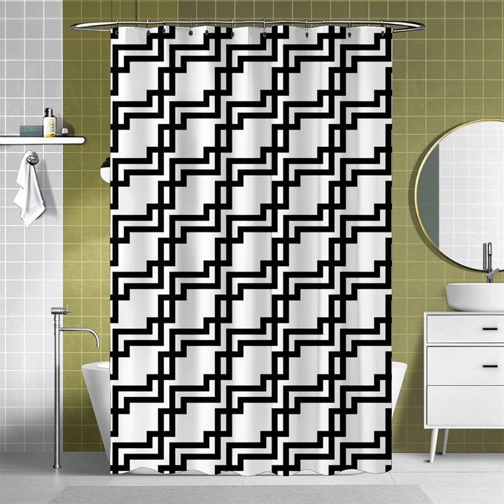 Pattern-monochrome-repeat Shower Curtain 48  x 72  (Small) 