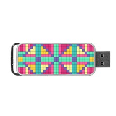 Checkerboard-squares-abstract--- Portable Usb Flash (one Side) by Semog4