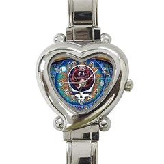 Grateful Dead Skull Rose Heart Italian Charm Watch by Semog4