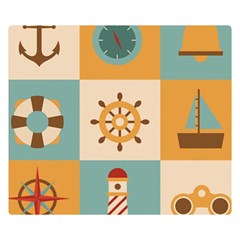 Nautical Elements Collection Premium Plush Fleece Blanket (small) by Semog4