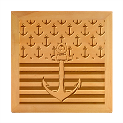 Anchor Background Design Wood Photo Frame Cube by Semog4