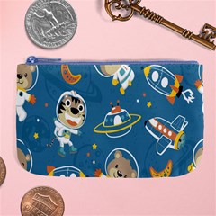 Seamless Pattern Funny Astronaut Outer Space Transportation Large Coin Purse by Semog4