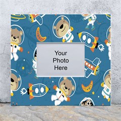 Seamless Pattern Funny Astronaut Outer Space Transportation White Wall Photo Frame 5  X 7  by Semog4