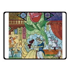 Stained Glass Rose Flower Fleece Blanket (small) by Salman4z